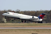 N8587E @ ORF - Delta Connection (Pinnacle Airlines) N8587E (FLT FLG4266) departing RWY 5 en route to Detroit Metro Wayne County (KDTW).