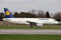 D-AILY @ EGCC - Lufthansa 1998 Airbus A319-114, c/n: 875 at Manchester (UK) - by Terry Fletcher