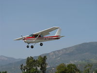 N714HH @ SZP - 1977 Cessna 150M, Continental O-200 100 Hp, on final Rwy 22 with full flaps - by Doug Robertson