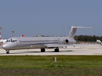 F-GMLK @ LMML - MD83 F-GMLK of Blueline taxying out of the main apron for departure. - by raymond