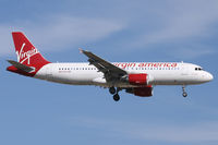 N637VA @ DFW - Virgin A-320 landing at DFW Airport