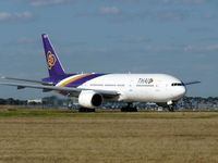 HS-TJT @ YMML - Thai Airways Boeing 777 HS-TJT at holding point for runway 34 at Melbourne (Tullamarine) - by red750