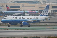 N813UA @ KLAX - United Airlines Airbus A319-131, UAL798 arriving from MMSD (Los Cabos), TWY H KLAX. - by Mark Kalfas