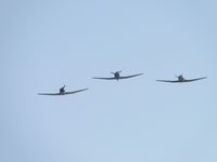N556TR @ CCB - N556TR Leading a three ship flyover. N4183E and N114DZ - by Helicopterfriend