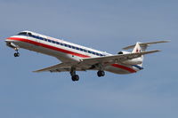 N664MS @ KORD - American Eagle Embraer EMB-145LR, EGF3491 arriving from KMCI, RWY 28 approach KORD. - by Mark Kalfas