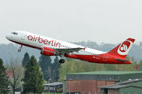 HB-IOZ @ LOWL - Air Berlin (Belair) Airbus A320-214 take off in LOWL/LNZ