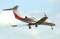 N804AG @ KSAT - Landing 12R - by RWB