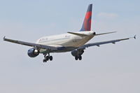 N344NB @ KORD - Delta Airlines Airbus A319-114, DAL2087 arriving from KMEM, RWY 28 approach KORD. - by Mark Kalfas