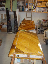 N3057K - wing tips painted with 2 coats of epoxy varnish.