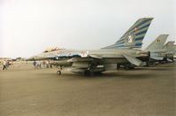 E-191 @ EGVA - F-16A Falcon, callsign Danish Air Force 3269, in 40th Anniversary markings of Eskradille 730 based at Skrydstrup on display at the 1994 Intnl Air Tattoo at RAF Fairford. - by Peter Nicholson