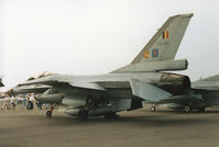 FA-92 @ EGVA - F-16A Falcon, callsign Belgian Air Force 431, of 31 Squadron on display at the 1994 Intnl Air Tattoo at RAF Fairford. - by Peter Nicholson