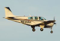 N6309Y @ KSAT - Landing 12R - by RWB