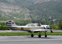 N6294D @ SZP - 1983 Yakovlev YAK 52, Vedeneev (Ivchenko) M-14P 360 Hp radial, landing roll Rwy 22 - by Doug Robertson