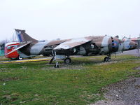 XV755 @ EGDY - Harrier GR.3 on the fire dump at Yeovilton - by Chris Hall