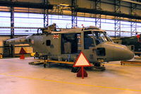 XZ694 @ EGDY - inside Hangar 9, 847 Sqdn, Commando Lynx unit, stripped right down to a bare frame - by Chris Hall