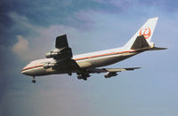 JA8105 @ LHR - Boeing 747-246B of Japan Air Lines on final approach to London Heathrow in November 1974. - by Peter Nicholson