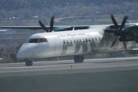 N502LX @ BIL - Frontier Airlines Bombardier Dash 8 @ BIL