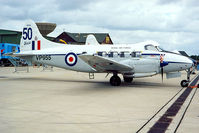 G-DVON @ EGDY - De Havilland DH.104 Devon C2/2 [04201] RNAS Yeovilton~G 15/07/1995. Still wears former military marks of VP955.