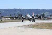 N5017N @ KWVI - Aluminum Overcast taxiing to parking shortly after landing on runway 2. - by Ted Ziemba