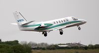 M-WOOD @ EGFH - Departing Runway 04 - by Roger Winser