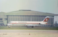 HB-ISP @ LHR - DC-9-51 of Swissair at Heathrow in March 1976. - by Peter Nicholson