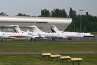N534QS @ EGLF - on the Delta ramp at Farnborough - by Chris Hall
