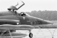 K-3020 @ EHTW - A NF-5A fighter of 313 sqn of the Royal Netherlands Air Force awaiting take-off at Twente air base, 1980. - by Henk van Capelle