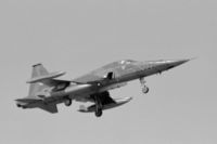 K-3022 @ EHTW - A NF-5A fighter of 313 sqn of the Royal Netherlands Air Force about to land at Twente air base, 1980. - by Henk van Capelle