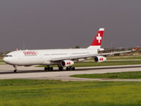 HB-JMO @ LMML - A340 HB-JMO Swissair - by raymond