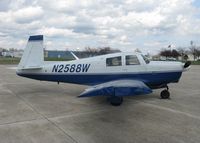 N2588W @ KAXN - Mooney M20C on the ramp.