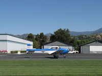 N8667H @ SZP - 1947 North American NAVION, Continental IO-520 285 Hp upgrade, Young Eagles Flight, takeoff roll Rwy 04 - by Doug Robertson