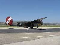 N224J @ CMA - 1944 Consolidated B-24J LIBERATOR 'Witchcraft', four Turbocharged P&W R-1830-65 Twin Wasp 1,200 Hp each, taxi after landing Rwy 26 - by Doug Robertson