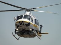 N14LA @ POC - Copter 14 flaring out to turn left and land at LA County helipad - by Helicopterfriend