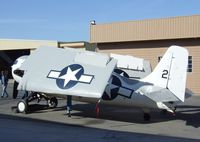 N86572 @ KCNO - Grumman (General Motors) FM-2 (F4F) Wildcat visiting for a lecture and flight demonstration at the Planes of Fame Museum, Chino CA - by Ingo Warnecke