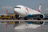 OE-LAY @ LOWW - Austrian Airlines Boeing 767-300 - reflection - by Dietmar Schreiber - VAP