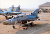 3756 @ EGVA - Another view of the Czech Air Force Flight Test Centre MiG-21UM Mongol on the flight-line at the 1996 Royal Intnl Air Tattoo at RAF Fairford. - by Peter Nicholson