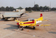L-03 @ EGVA - PC-7 of the Royal Netherlands Air Force's EMVO [Elementary Military Pilot School] on the flight-line at the 1996 Royal Intnl Air Tattoo at RAF Fairford. - by Peter Nicholson