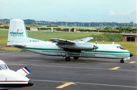 G-BEYF @ EGNT - Herald 401 of Channel Express at Newcastle in the Summer of 1996. - by Peter Nicholson