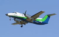 N366DC @ KSAT - Landing 12R - by RWB