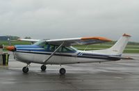 N756EU @ KAXN - Cessna R182 Skylane at the fuel pump. - by Kreg Anderson