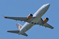 OY-JTA @ LOWL - Jet Time Boeing B737-33A depature to EKCH/CPH