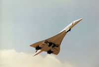 G-BOAB @ EGVA - Concorde 102 of British Airways arriving at the 1996 Royal Intnl Air Tattoo at RAF Fairford. - by Peter Nicholson