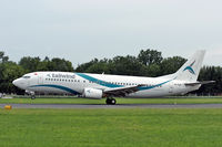 TC-TLE @ LOWL - Tailwind Boeing B737-4Q8 landing in LOWL/LNZ