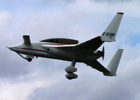 G-ICON @ EGNE - climb out, nose leg retracting, main wheels with spats runway 21 take off - by steve carradice