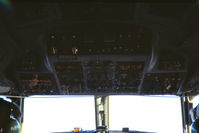 N73165 @ KLAW - Overhead panel seen from jump seat attached to cockpit door.  Flying from LAW to DFW enroute to ORD after completed FAA supervisor's course.  AA3808, Convair 580. - by Glenn E. Chatfield