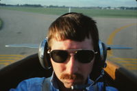 N6301T @ KDPA - Holding short of runway 28, ready to go. Me in the back seat, self-photographed.  Had to prove I was there!
