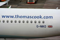 G-NIKO @ EGCC - Thomas Cook - by Chris Hall