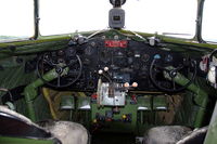 9Q-CUK @ ESOW - The cockpit of Dakota 9Q-CUK., old-fashioned but including GPS.