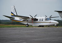ZK-PVB @ EGTF - Rockwell 690A Turbo Commander, rare visitor to Fairoaks from New Zealand. - by moxy