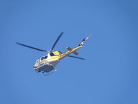N14LA @ POC - Flying eastbound south of my house, after departing POC for an emergency call out - by Helicopterfriend